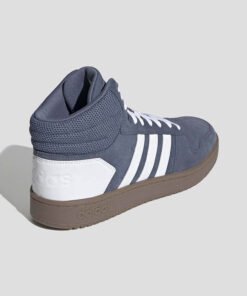Мъжки Високи Кецове Adidas HOOPS 2.0 MID EE7368 Син Цвят Контрастно Бяло Лого Кафява Подметка