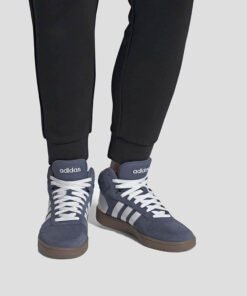 Мъжки Високи Кецове Adidas HOOPS 2.0 MID EE7368 Син Цвят Контрастно Бяло Лого Кафява Подметка