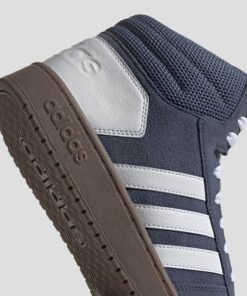 Мъжки Високи Кецове Adidas HOOPS 2.0 MID EE7368 Син Цвят Контрастно Бяло Лого Кафява Подметка