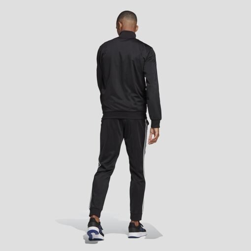 Мъжки Спортен Екип Adidas Primegreen Essentials 3-Stripes Track Suit GK9651 Черен Цвят С Три Бели Ленти Отстрани