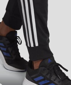 Мъжки Спортен Екип Adidas Primegreen Essentials 3-Stripes Track Suit GK9651 Черен Цвят С Три Бели Ленти Отстрани