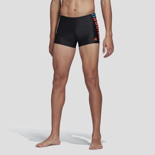 Мъжки Бански Adidas FIT LINEAGE BX FJ4731 Черен Цвят С Оранжево Лого