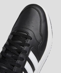 Мъжки Кецове Adidas Hoops 3.0 Mid GW3020 Черен Цвят С Контрастна Бяла Подметка И Лого