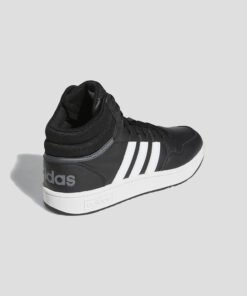 Мъжки Кецове Adidas Hoops 3.0 Mid GW3020 Черен Цвят С Контрастна Бяла Подметка И Лого