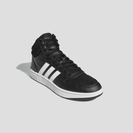 Мъжки Кецове Adidas Hoops 3.0 Mid GW3020 Черен Цвят С Контрастна Бяла Подметка И Лого