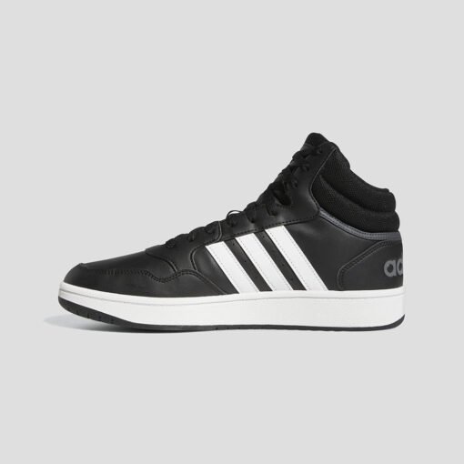 Мъжки Кецове Adidas Hoops 3.0 Mid GW3020 Черен Цвят С Контрастна Бяла Подметка И Лого