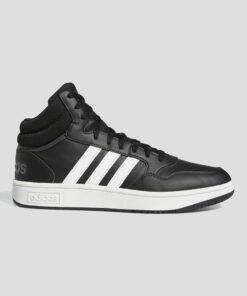 Мъжки Кецове Adidas Hoops 3.0 Mid GW3020 Черен Цвят С Контрастна Бяла Подметка И Лого