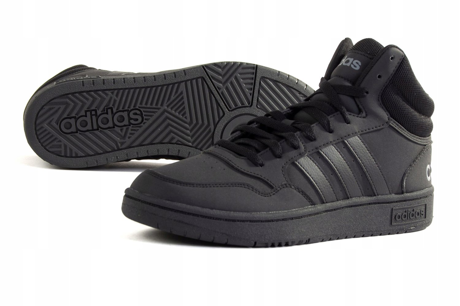 Мъжки Кецове Adidas Hoops 3.0 Mid GV6683 В Наситено Черен Цвят