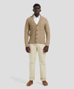 Мъжка Жилетка 10YE6854BEIGE Бежов Цвят С Отворена V-образна Яка