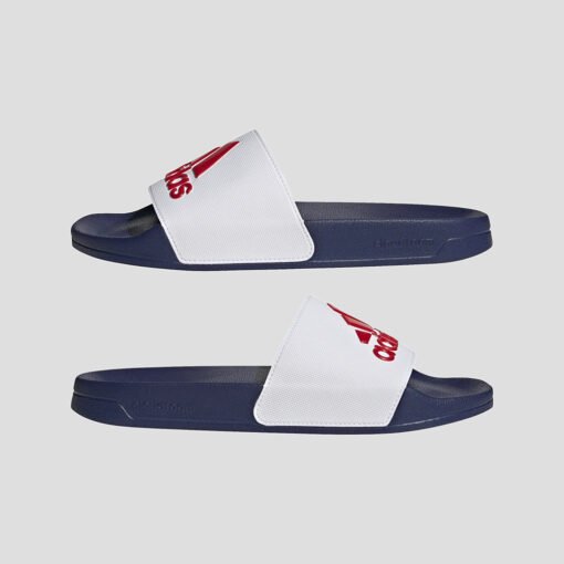 Чехли Adidas Adilette Shower Slides HQ6885 В Син И Бял Цвят С Червено Лого