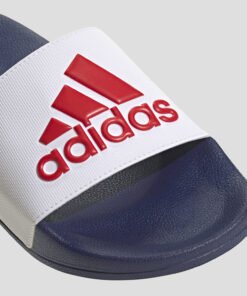 Чехли Adidas Adilette Shower Slides HQ6885 В Син И Бял Цвят С Червено Лого