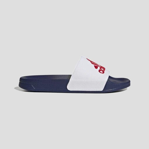 Чехли Adidas Adilette Shower Slides HQ6885 В Син И Бял Цвят С Червено Лого