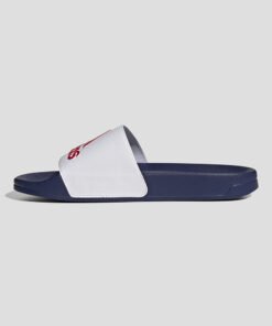 Чехли Adidas Adilette Shower Slides HQ6885 В Син И Бял Цвят С Червено Лого