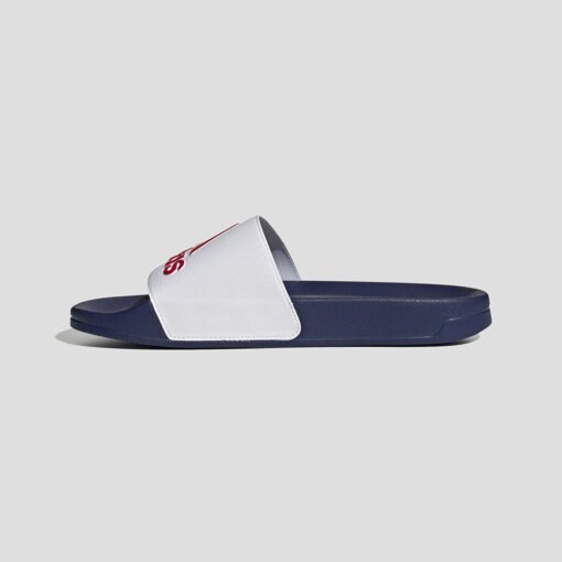 Чехли Adidas Adilette Shower Slides HQ6885 В Син И Бял Цвят С Червено Лого