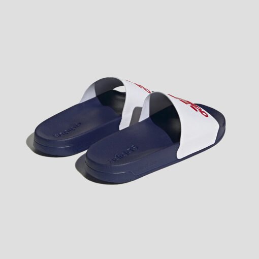 Чехли Adidas Adilette Shower Slides HQ6885 В Син И Бял Цвят С Червено Лого